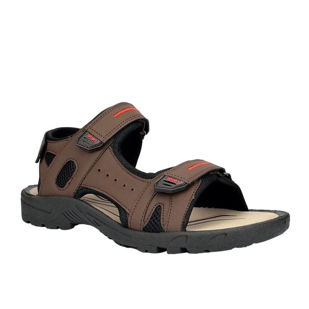 PDQ Mens Triple Touch Fastening Velcro Summer Beach Sports Sandals /Shoes / Brow
